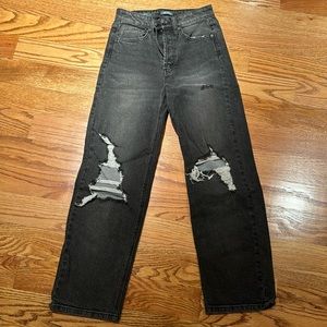 Wid Fable wider leg straight jeans like new size 00 w/distressing